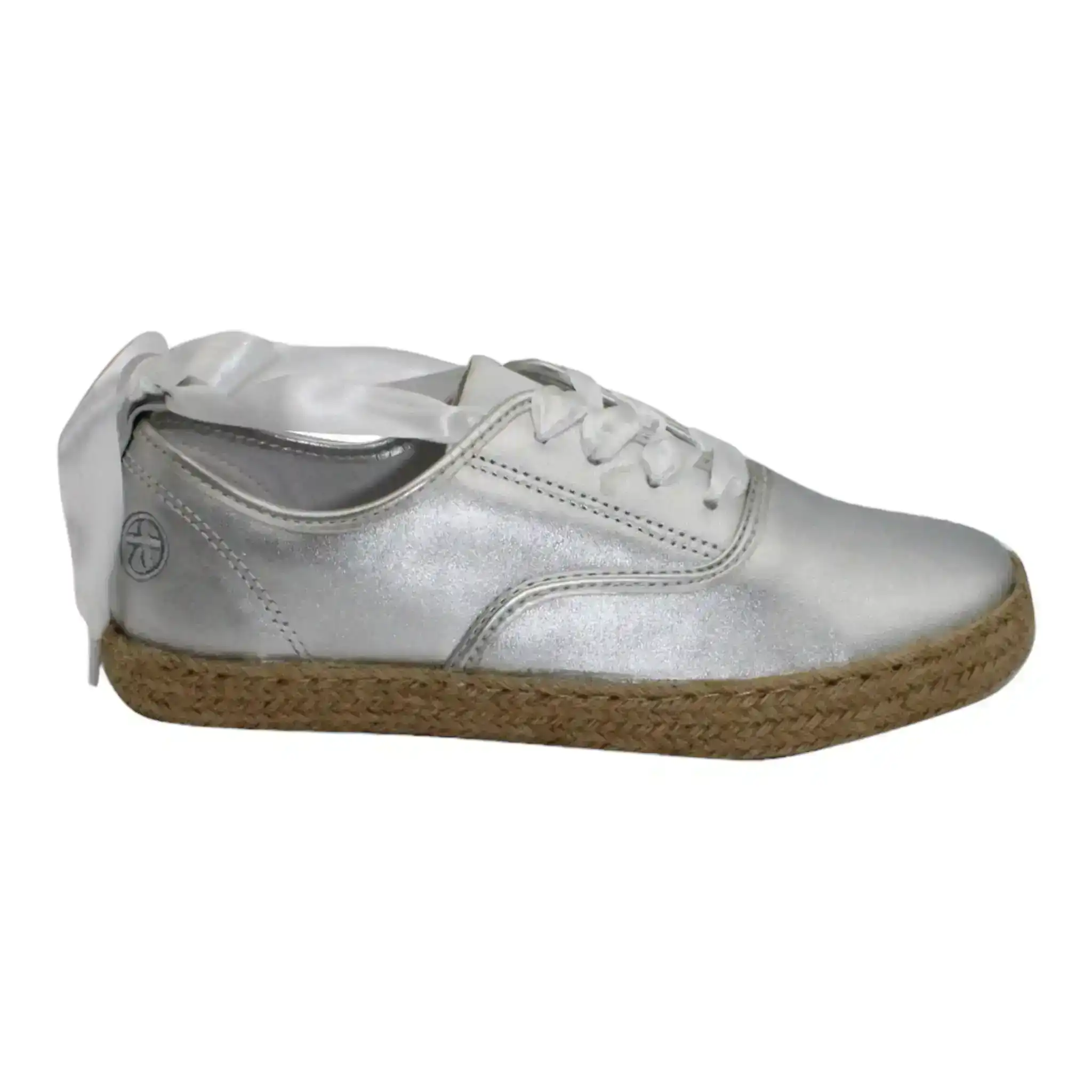 Paradise Leather Trainer Silver