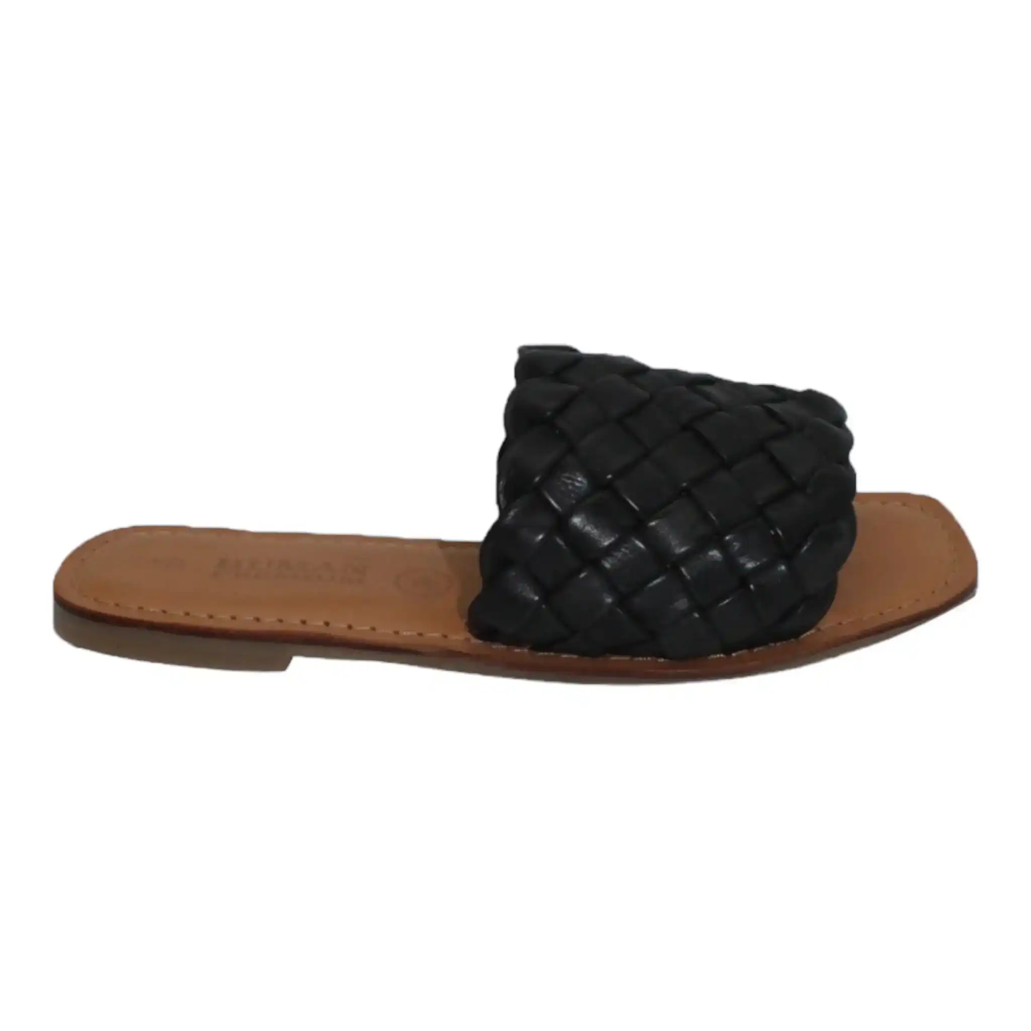 Avalon Woven Leather Sandal Black