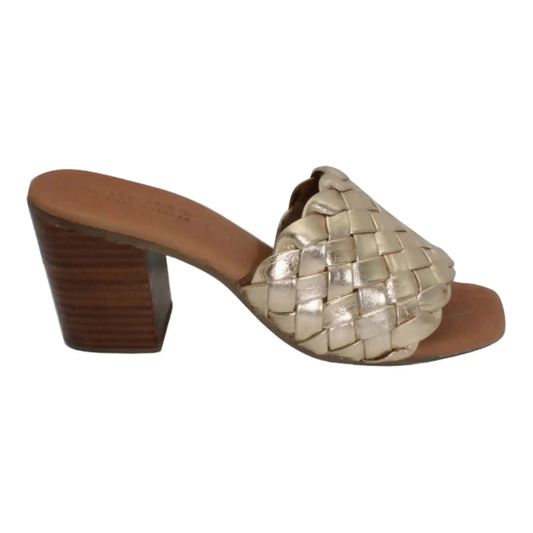 Copy of Florida Woven Leather Heel Washed Gold