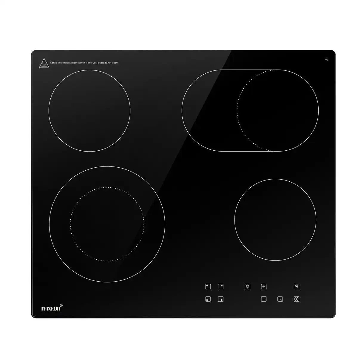 Maxkon Ceramic Cooktop Stove Electric Cooktop Hob Cooker Glass Top 4 Burners 6 Zones 60cm Touch Control Built In
