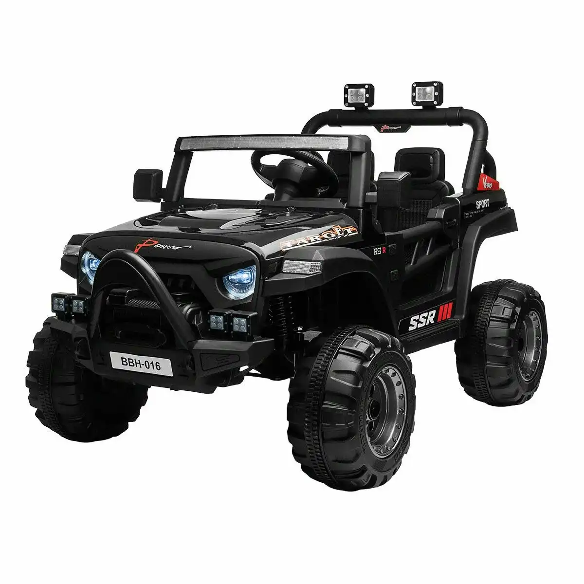 Kidbot Electric Ride On Car Vehicle Off Road Toy Jeep Truck for Kids Children with Parental Remote Control MP3 Flashing Lights Dual Openable Door 2.4G
