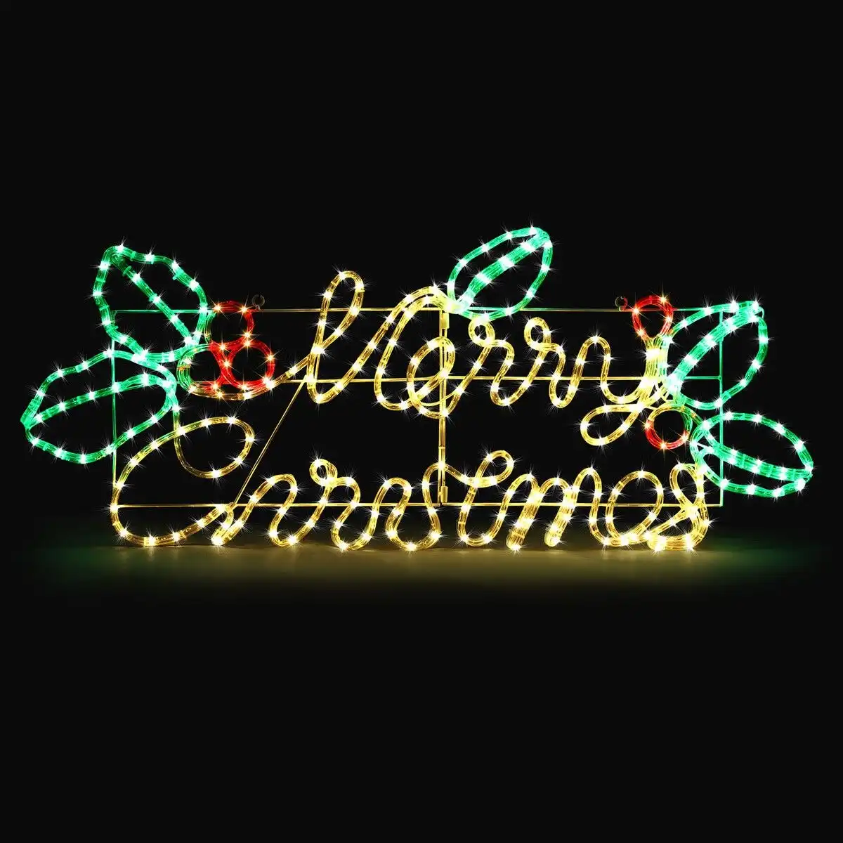 Solight Merry Christmas Light LED Strip Rope Xmas Decor Holiday Ornament Outdoor Indoor Colourful 115x46cm L Size