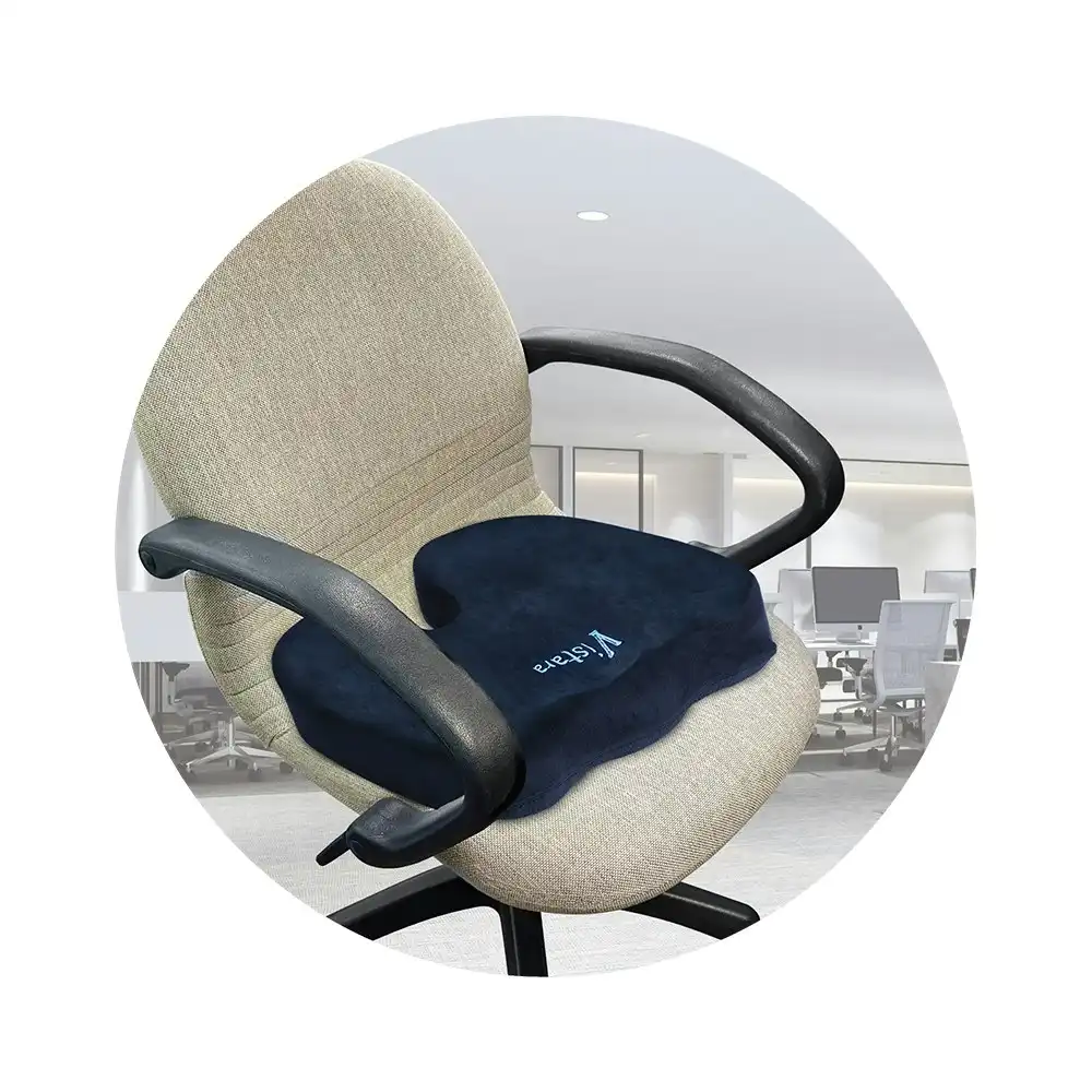 Vistara Coccyx Memory Foam Office Chair/Seat Support Posture Cushion 46x36cm