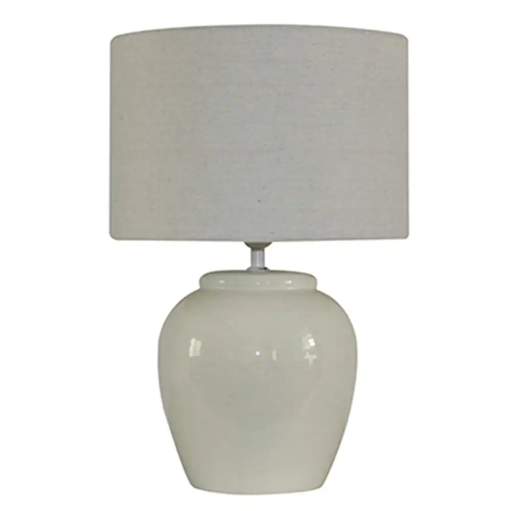 Maine & Crawford Hennessy 43cm Ceramic Bedside Light Desk Table Lamp Decor Cream