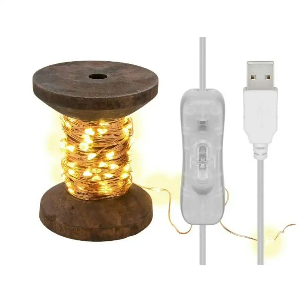 Goobay LED Fairy Lights Home Decor Decorative Lighting w/Yarn Bobbin Spool Cable