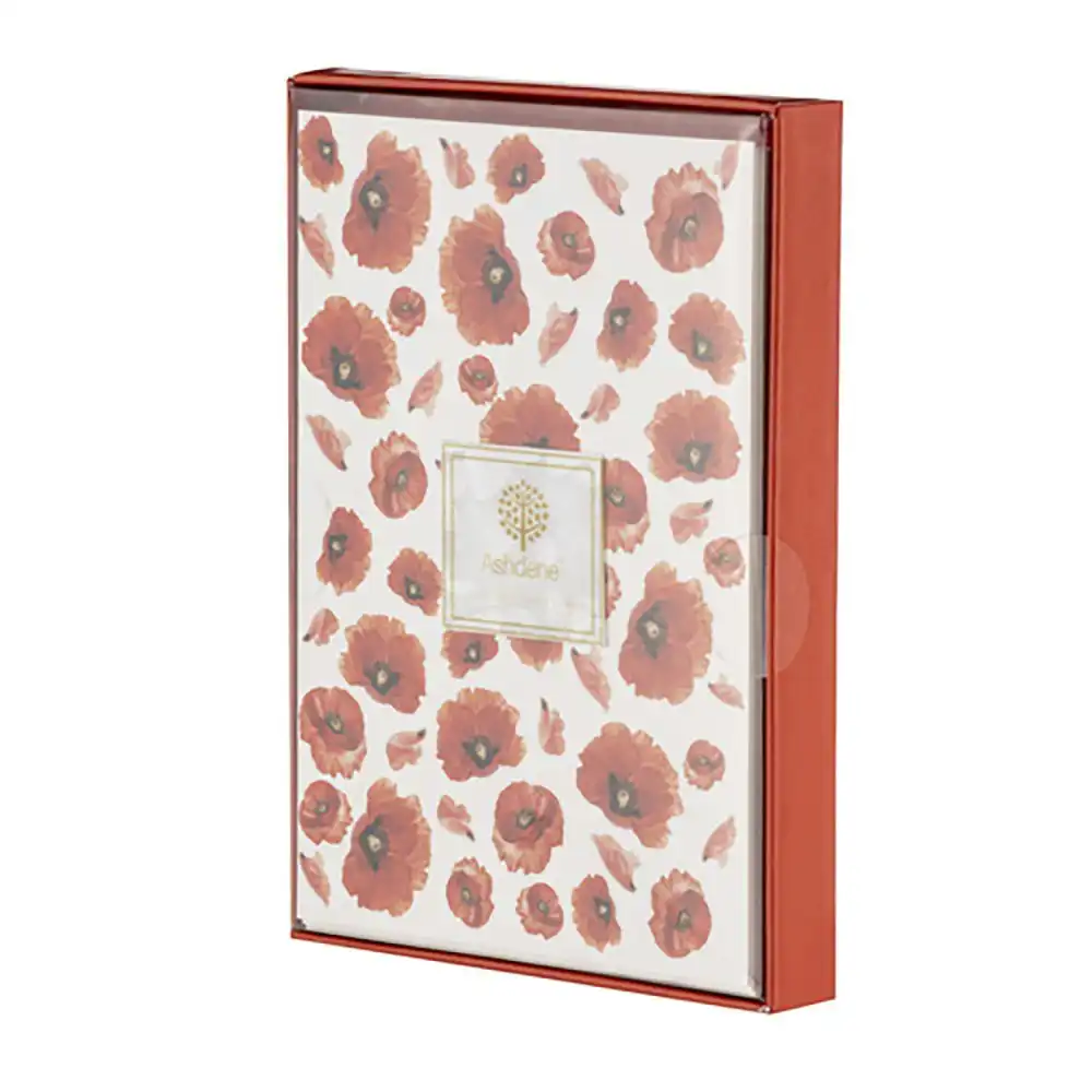 Ashdene Red Poppies A5 Hardcover Notebook Stationery w/ Elastic Band Closure