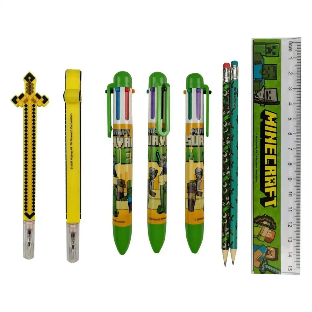Minecraft Desk/Stationery Caddy/Storage/Organiser w/Sword Pen/Pencils/Pens/Ruler