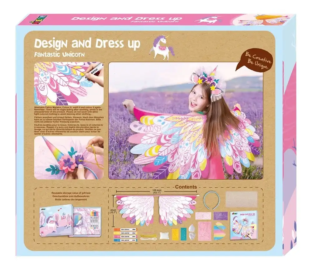 Avenir Design & Dress Up Fantastic Unicorn Kids Activity Pretend Play Toy 5y+
