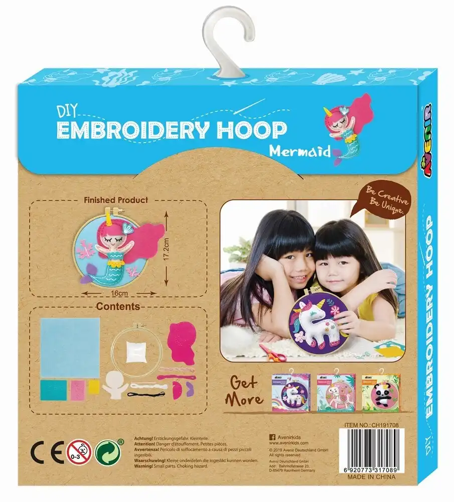 Avenir Embroidery Hoop Mermaid Craft Plush Kids/Children Activity Fun Toy 5y+