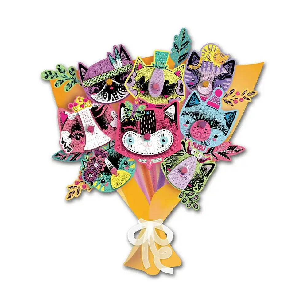 Avenir Scratch Kitty Bouquet Creative Art/Craft Kids/Toddler Activity Kit 5y+