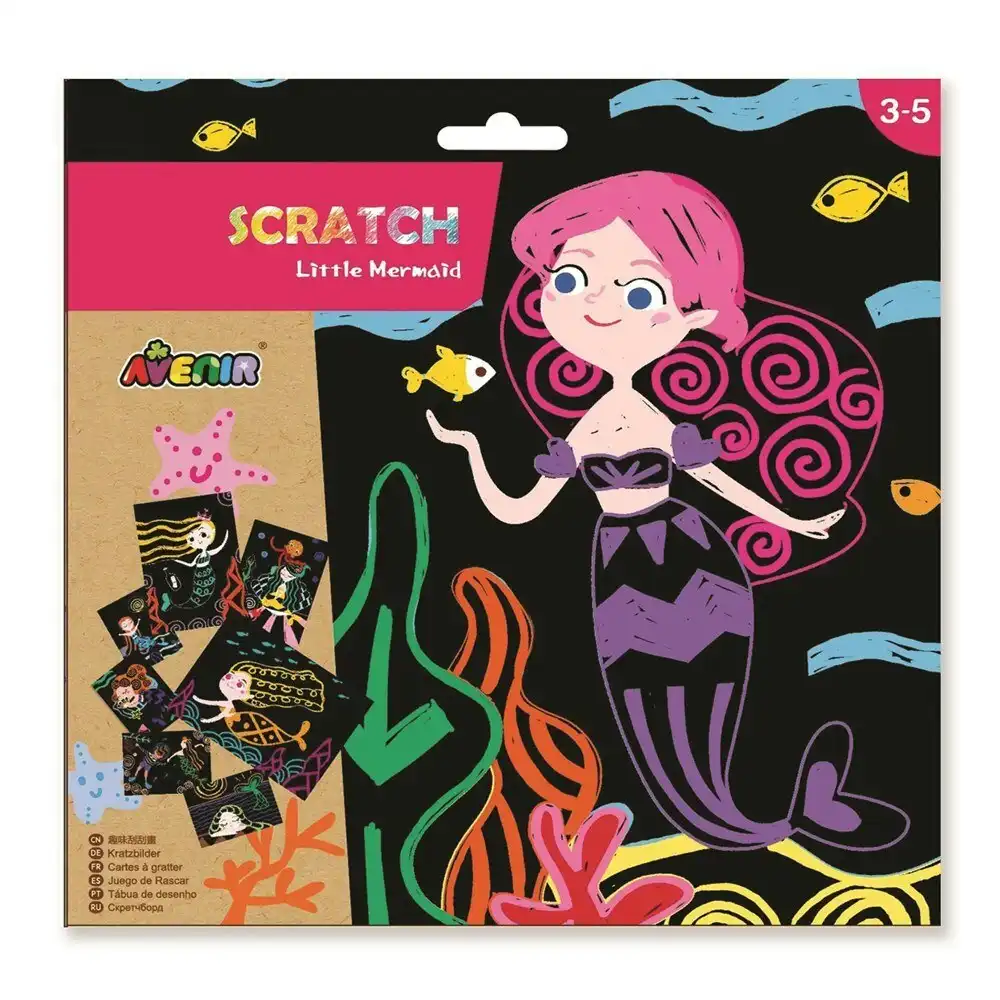 Avenir Scratch Little Mermaid Paper Art Kids/Children Fun Activity Craft 3y+