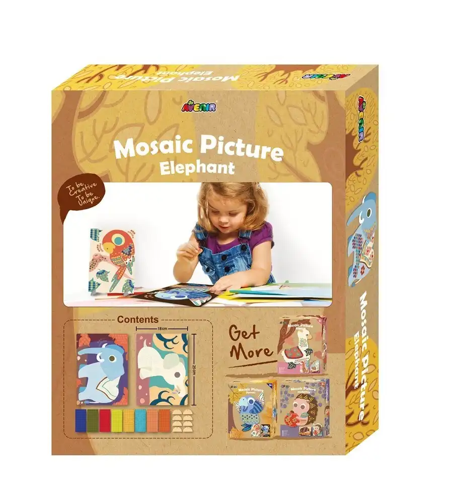 Avenir Mosaic Picture Elephant Creative Art/Craft Kids/Children Fun Activity 3y+