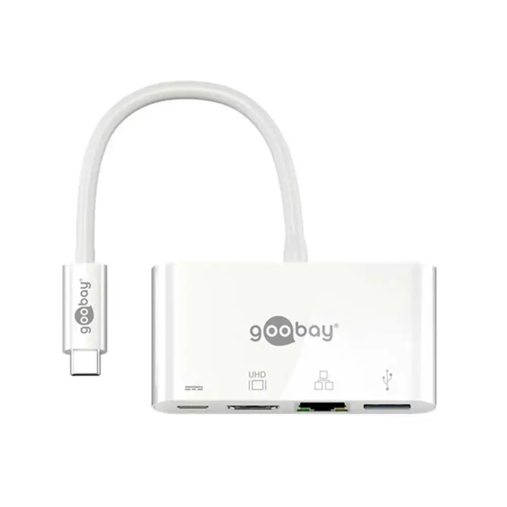 Goobay USB-C Multiport Adapter Hub DualScreen/4K HDMI/Gigabit Ethernet PD 3A 60W
