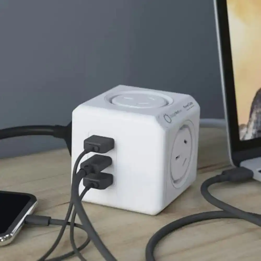Design Nest Allocacoc Multiport Quick Charging PowerCube AU/NZ Plug Socket White