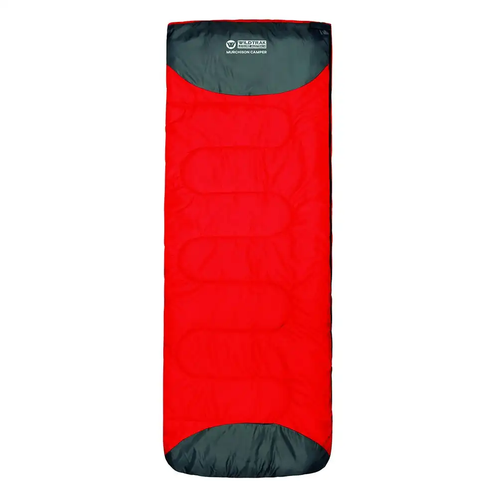 Wildtrak Murchison 190x75cm Camper Sleeping Bag Thermal Camping Sleeper Red