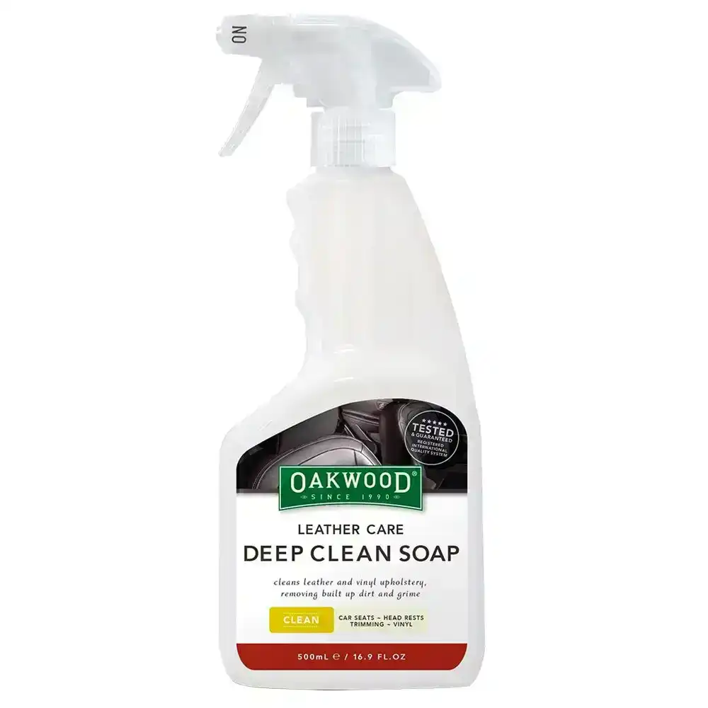 Oakwood Automotive Leather/Vinyl Care 500ml Deep Clean Soap Spray For Car Seat