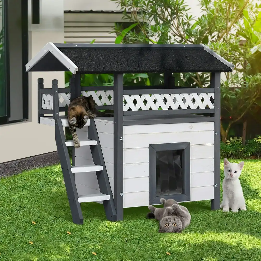 i.Pet Cat House Shelter Rabbit Hutch Outdoor Wooden Small Dog Pet Houses Kennel