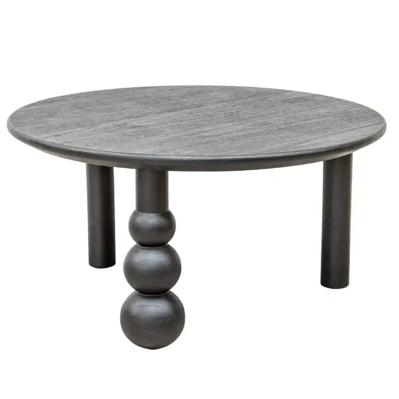Willow & Silk Wooden 80cm Round Black Avoca Coffee Side/Table