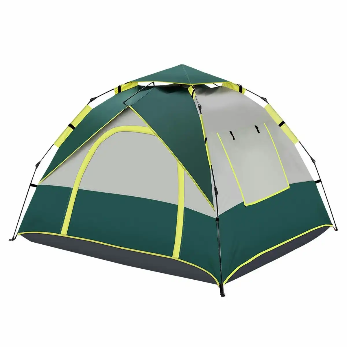 OGL  3 Person Tent Camping Pop Up Instant Beach Sun Shade Shelter Family Waterproof 215x200x141cm Green White