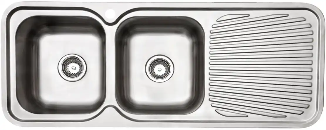 Arc Double Bowl Right Hand Drainer Inset Sink