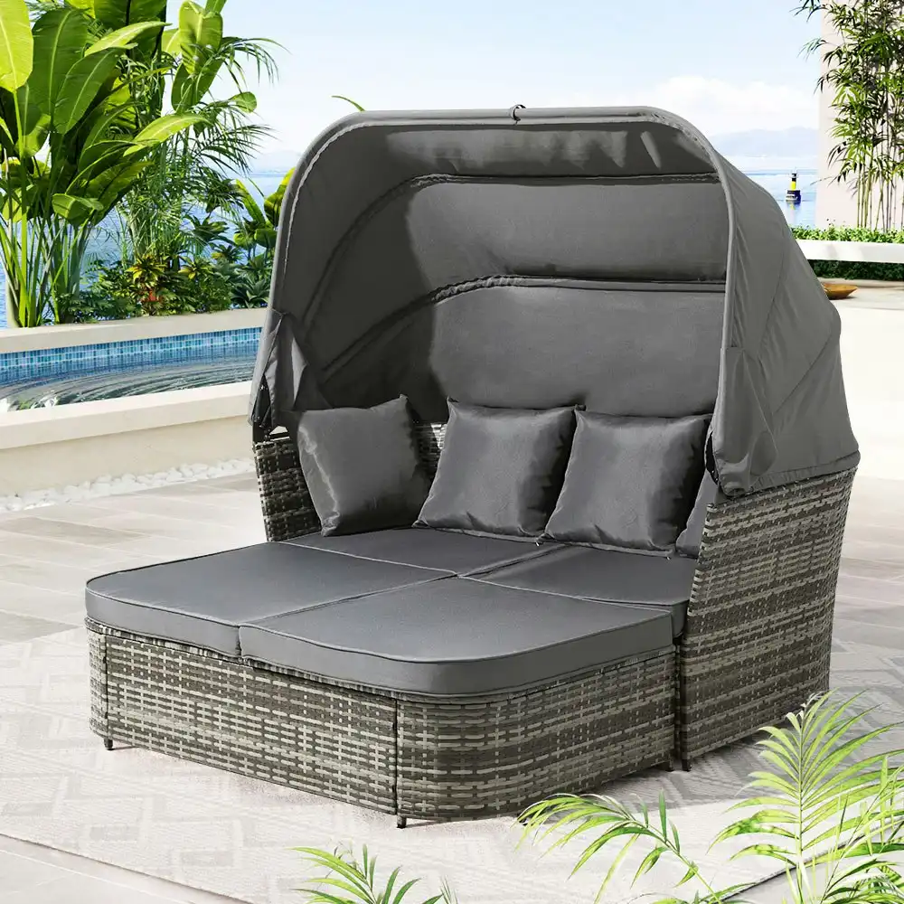 Gardeon Outdoor Sun Lounge Setting Patio Furniture Wicker Sofa Garden Day Bed