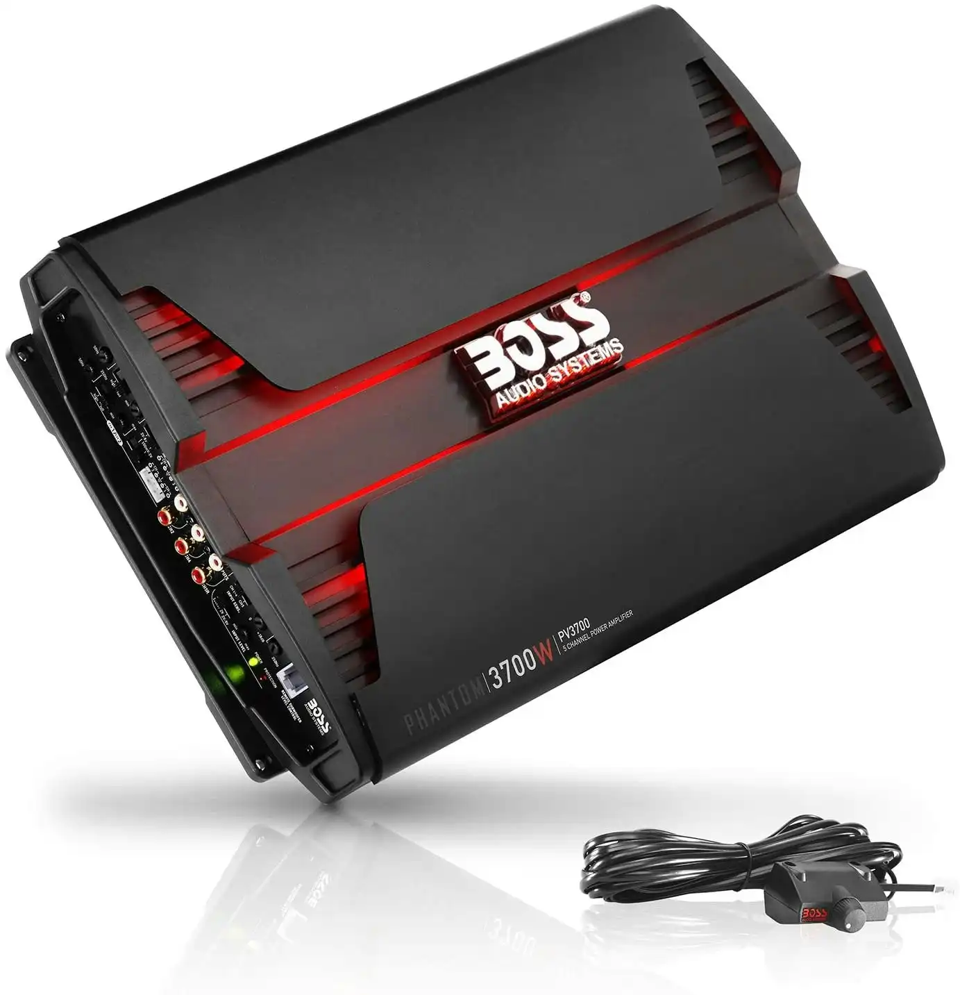 Boss Audio Systems PV3700 5 Channel Car Amplifier - 3700 Watts, Full Range, Class A-B, 2-4 Ohm Stable, Mosfet Power Supply, Bridgeable, Remote