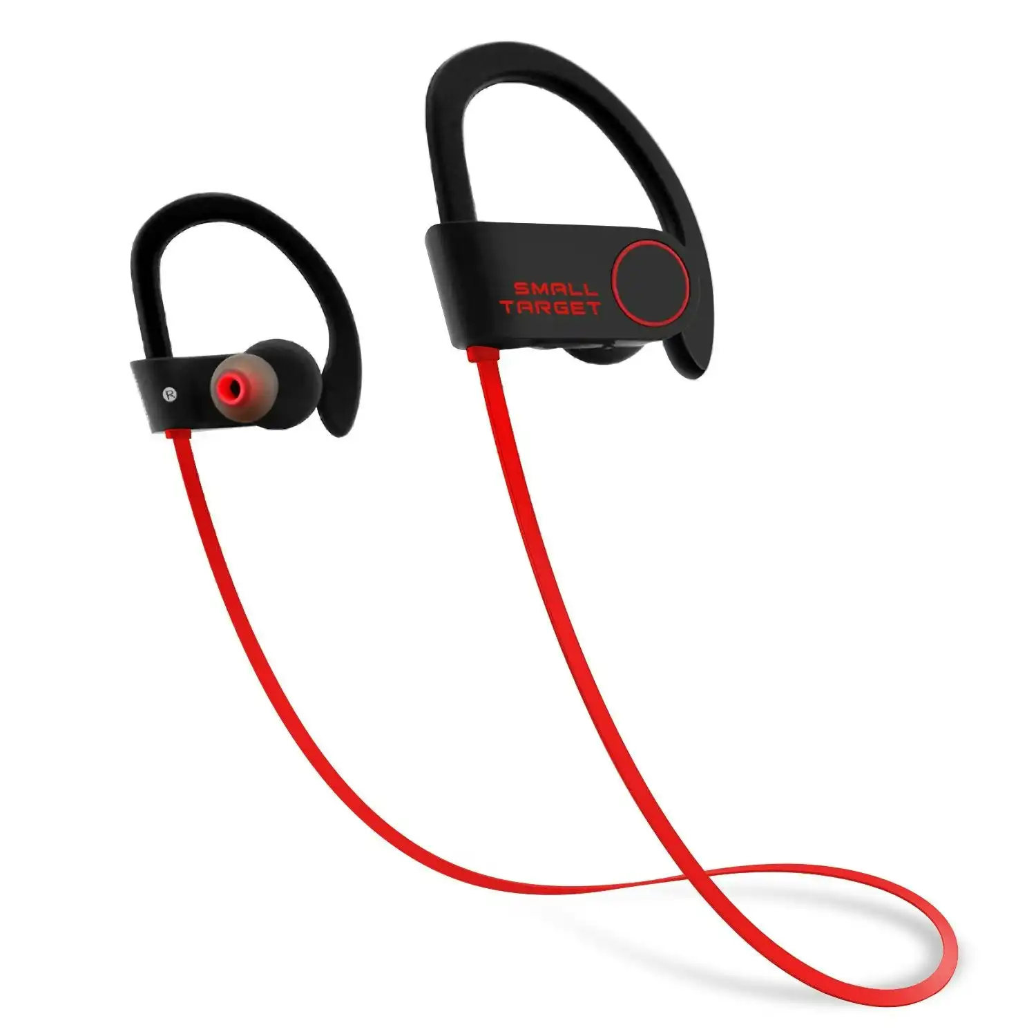 Small Target Bluetooth Headphones, Best Wireless Sport Earphones w/Mic IPX7 Waterproof Stable Fit in Ear Earbuds Noise Isolating Stereo Headset 9-Hour
