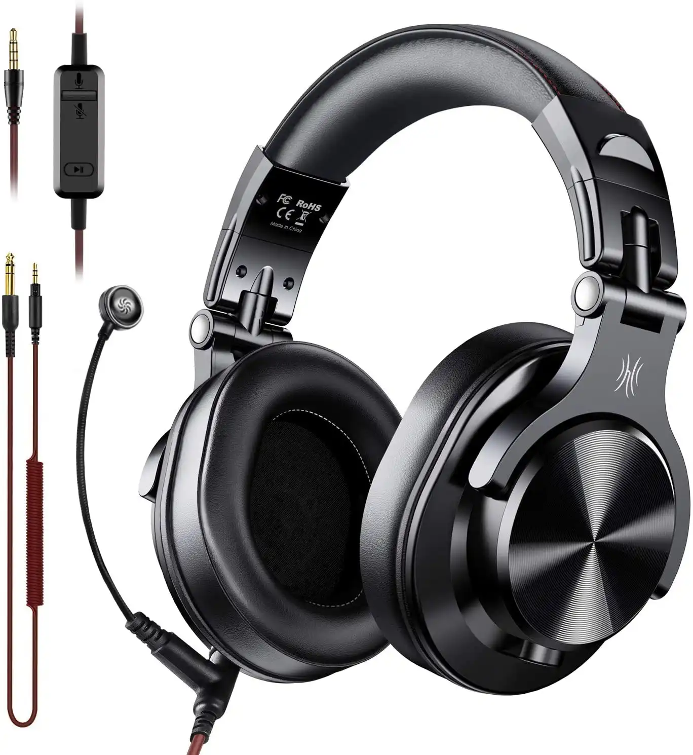 OneOdio A71 Over Ear Headsets with Boom Mic - PS4 Xbox One PC Laptop Wired Stereo Headphones with On-Line Volume & Share-Port Headsets for Gaming Offi