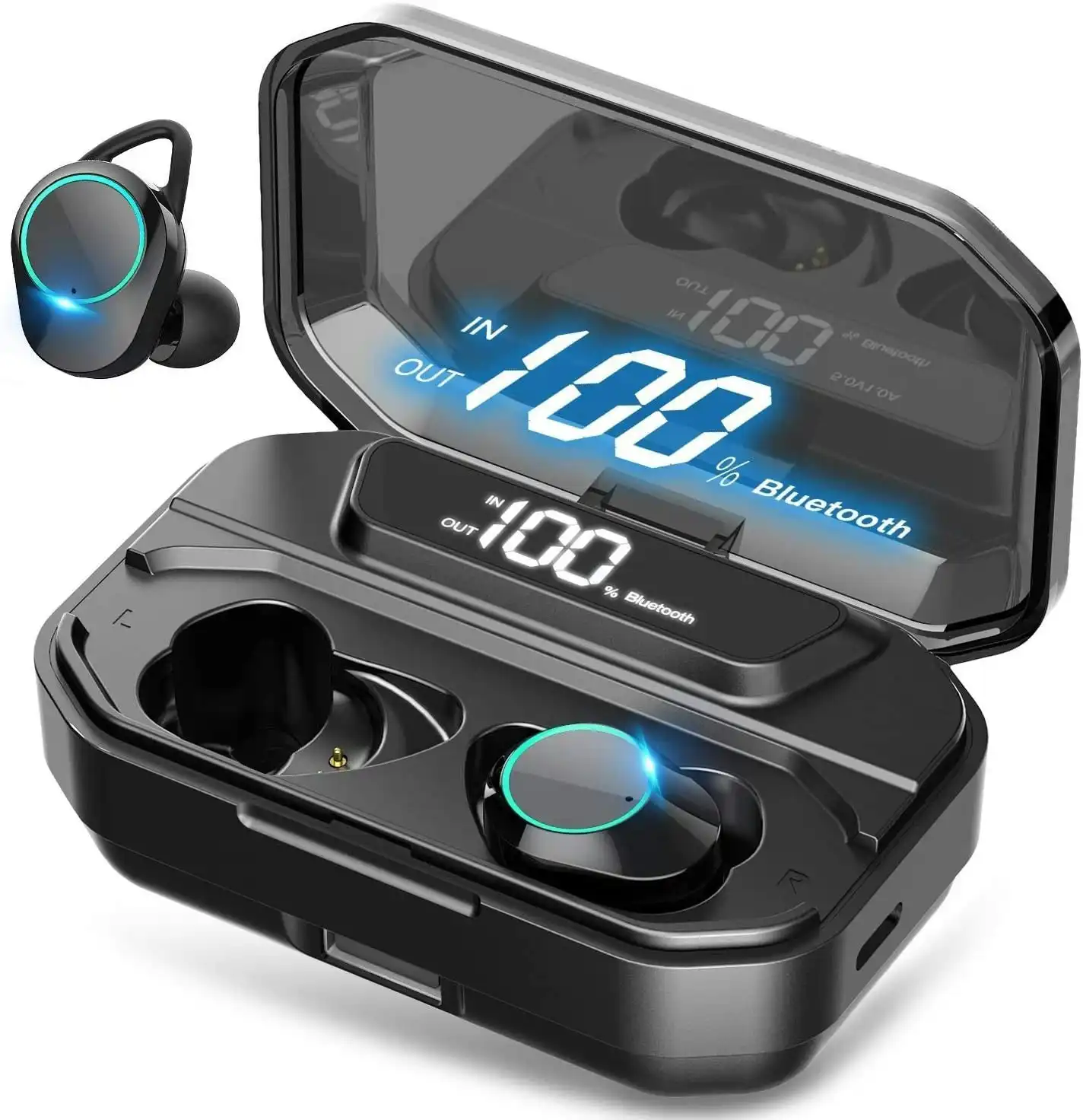 [Xmythorig Ultimate] True Wireless Earbuds Bluetooth 5.0 Headphones, IPX7 Waterproof Earphones for Sports, 110H Playtime w/ 3300mAh Charging Case, 3D
