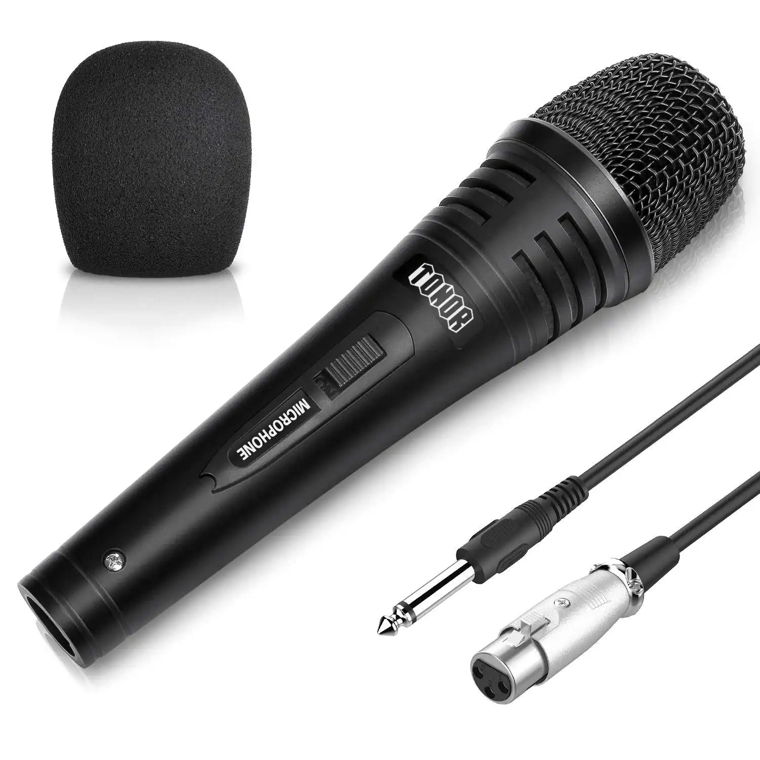 TONOR Dynamic Karaoke Microphone for Singing with 4.5m XLR Cable, Metal Handheld Mic Compatible with Karaoke Machine/Speaker/Amp/Mixer for Karaoke Sin
