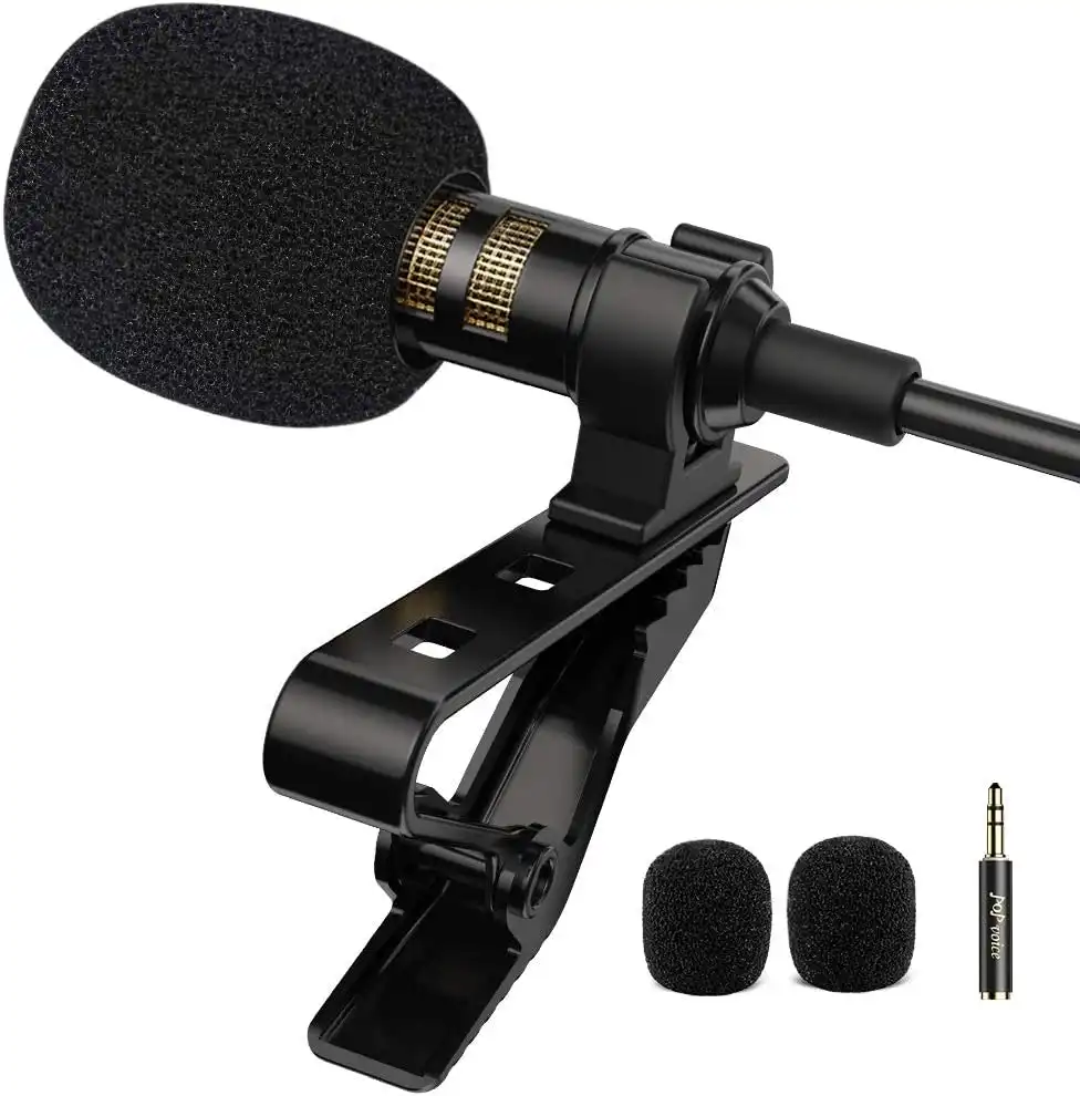 PoP Voice Professional #1 Best Lavalier Lapel Microphone Omnidirectional Condenser Mic for Apple IPhone Android & Windows Smartphones,Youtube,Intervie