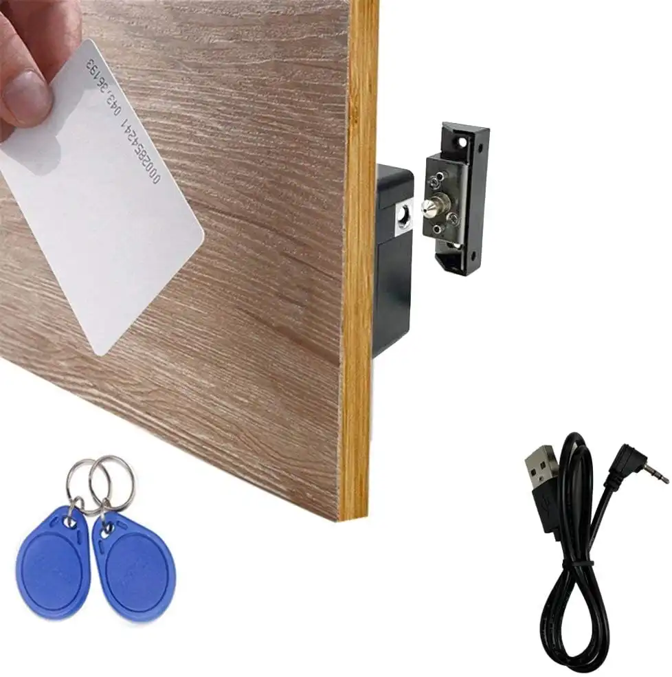 WOOCH Electronic Cabinet Lock, Hidden DIY RFID Lock with USB Cable for Wooden Cabinet Drawer Locker Cupboard