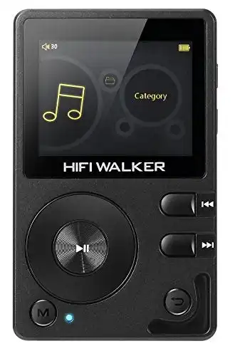 HIFI WALKER H2 High Resolution Lossless Bluetooth FLAC WAV Digital Audio Player Portable with 16GB microsd Card and HD Audio Earphone