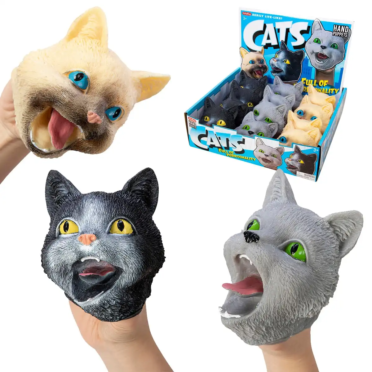 Schylling - Stretchy Cat Hand Puppets