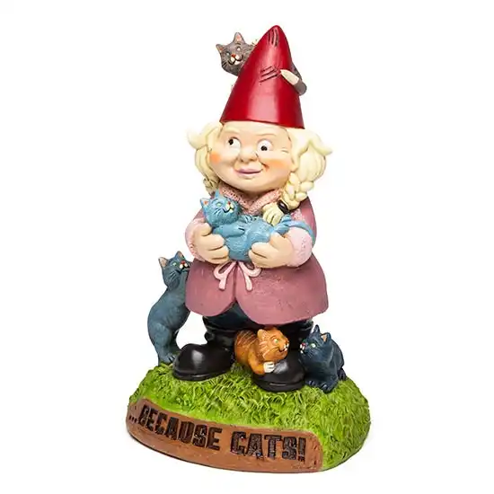 Bigmouth - The Crazy Cat Lady Garden Gnome