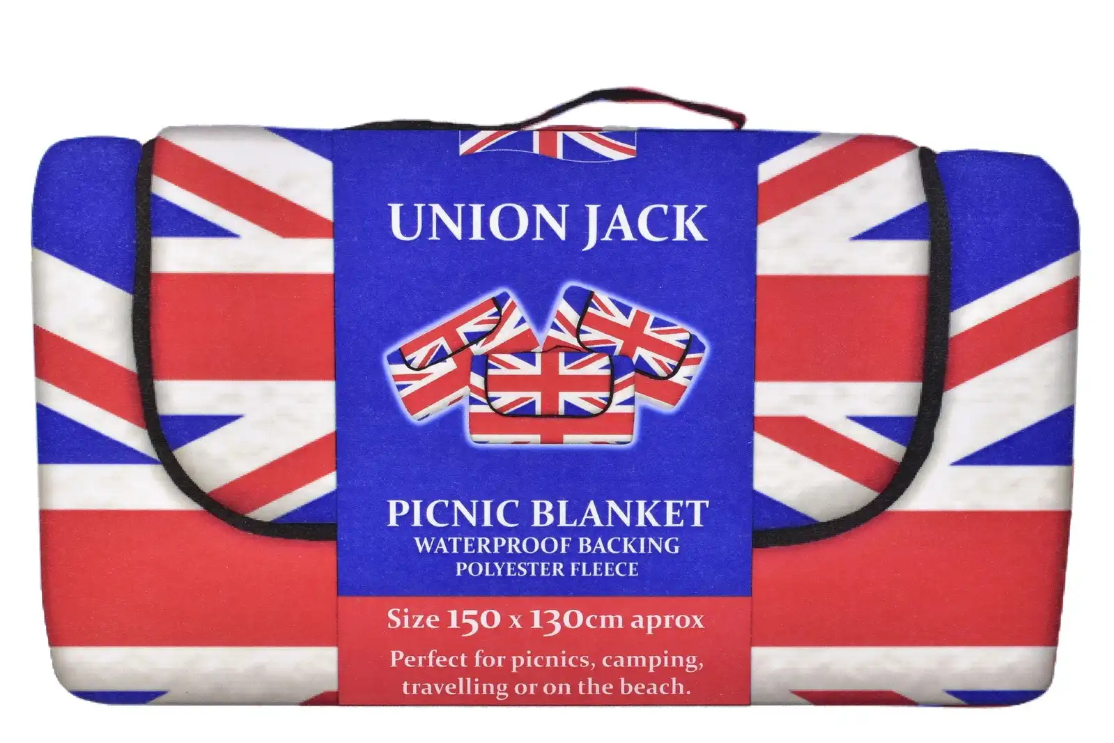 Union Jack Waterproof Fleece Picnic Blanket 1.5m x 1.3m