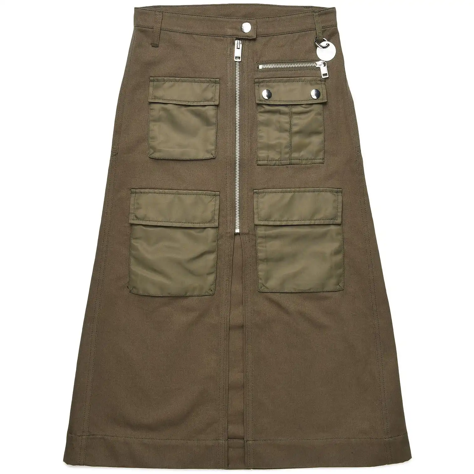 Diesel Girls Khaki Long Skirt with Several Compartments