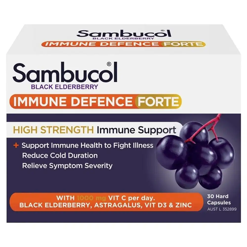 Sambucol Immune Defence Forte 30 Hard Capsules High Strength Black Elderberry