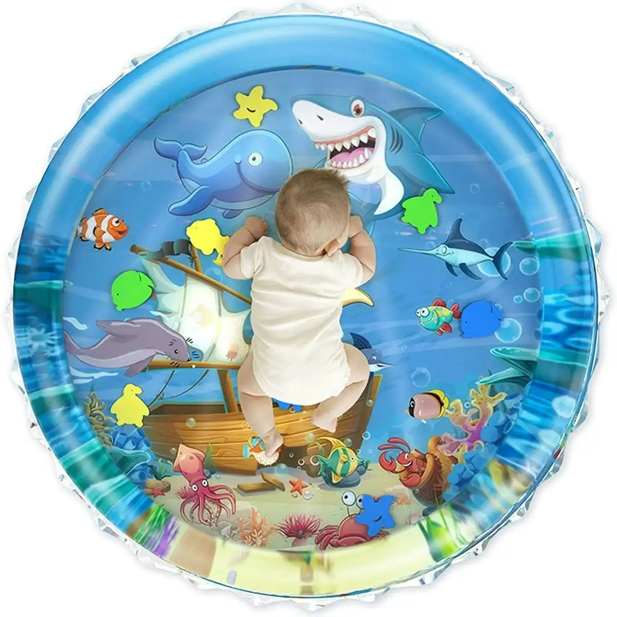 Toddly SplashJourney XL Inflatable Tummy Time Water Mat Sensory Mat for Baby