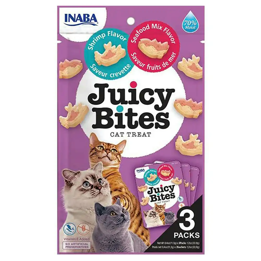 INABA Juicy Bites Cat Treats - Shrimp and Seafood