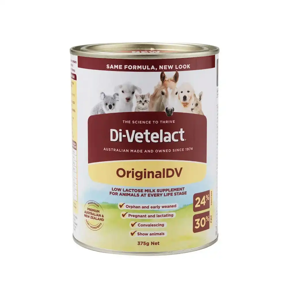 Di-Vetelact Original DV Low Lactose Milk Supplement For Cats, Dogs and Horses - 375g