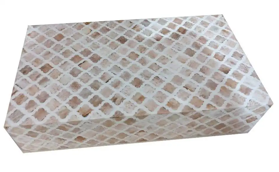 Emporium Bone Inlay Box in Mocha Marrakech Pattern