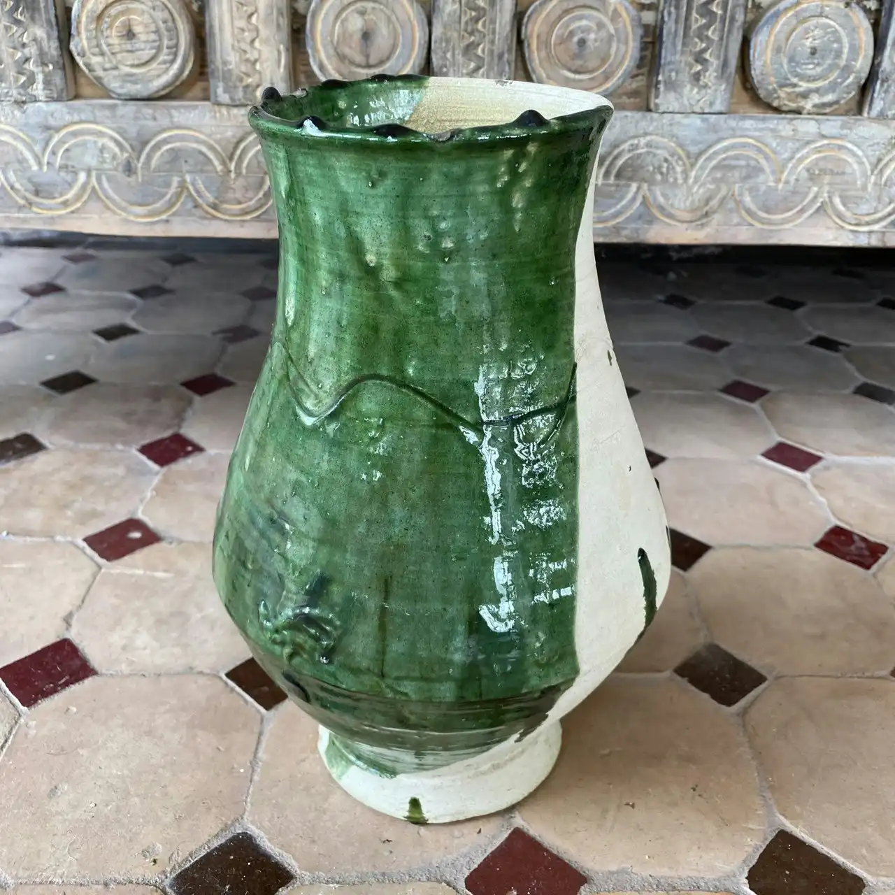 Zohi Interiors Tamegroute Half Glazed Vase