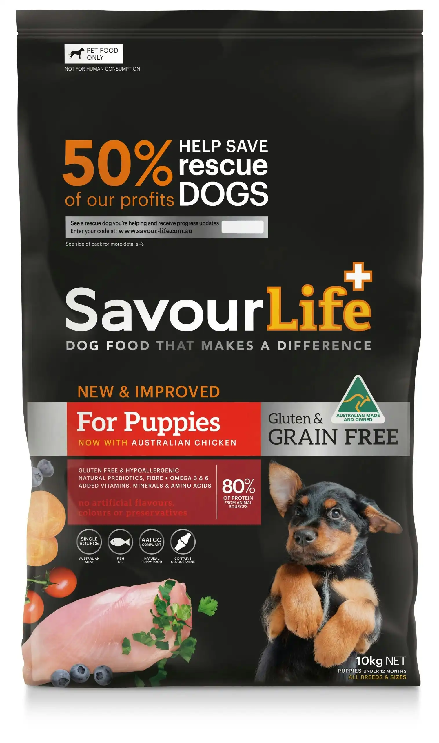 SavourLife Grain Free Dry Puppy Food Chicken 10kg