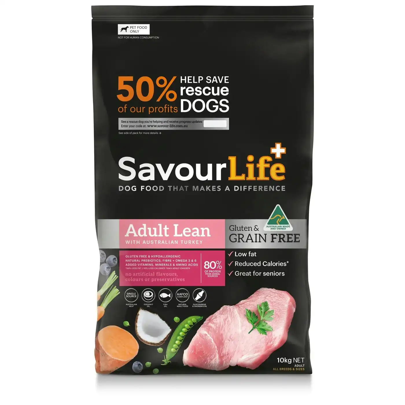 SavourLife Grain Free Dry Dog Food Lean Turkey 10kg