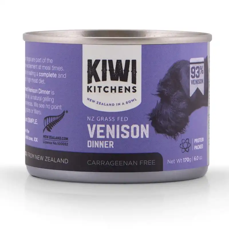 KIWI KITCHENS Venison Dinner Canned Dog Food 24x170g