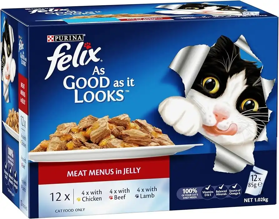 Felix As Good As It Looks Meat Menu Wet Cat Food 12x85G