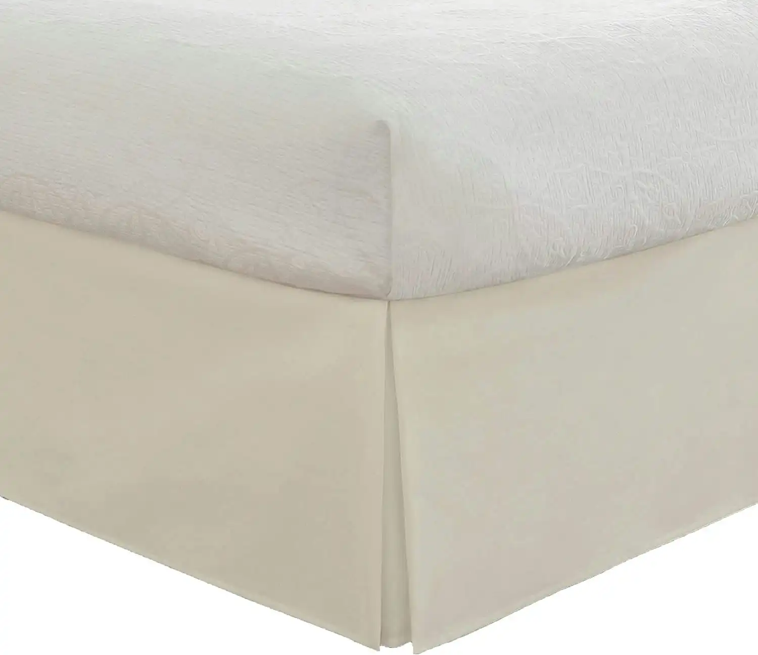Bedding Tailored Bed Skirt, 36 cm Drop Pleated Styling Queen Ivory
