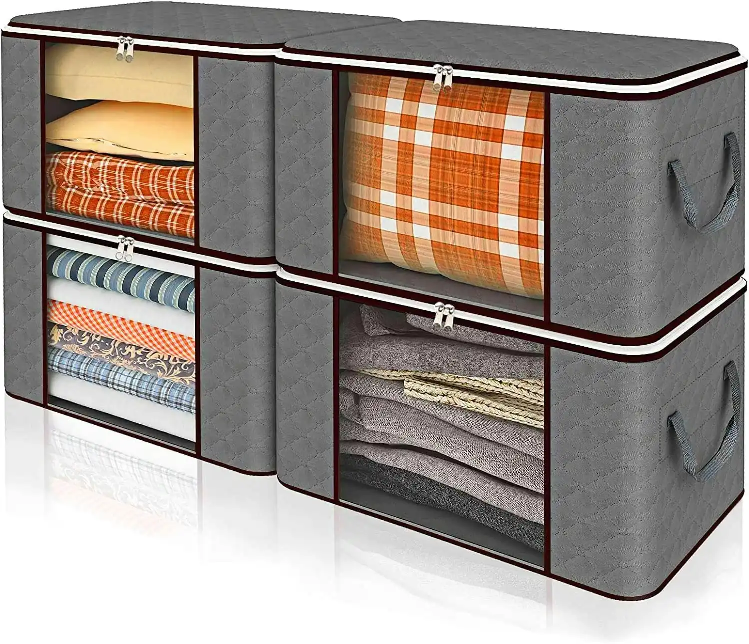 4 Pack Fabric Drawer Organiser Divider Wardrobe Cupboard Storage Boxes