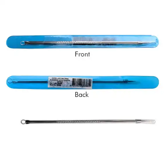 Sofeel Double Ended Blackhead Acne Removal Needles with Comedo Extractor 12cm